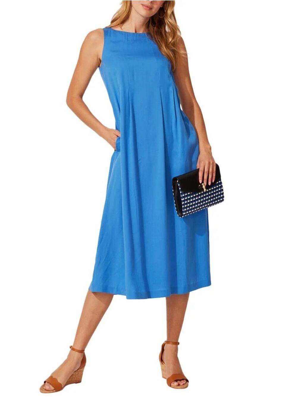 J. McLaughlin Blue Boyle Midi Dress Size S